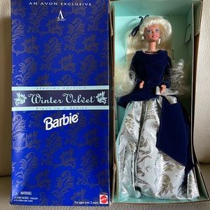 New in box Avon Exclusive 1995 Winter Velvet Barbie. First edition.